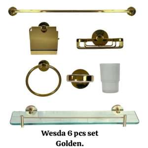 6-Piece Gold Bathroom Accessories Set